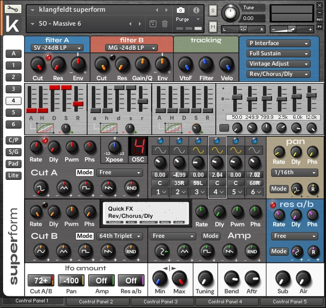 superform — P Interface colour scheme