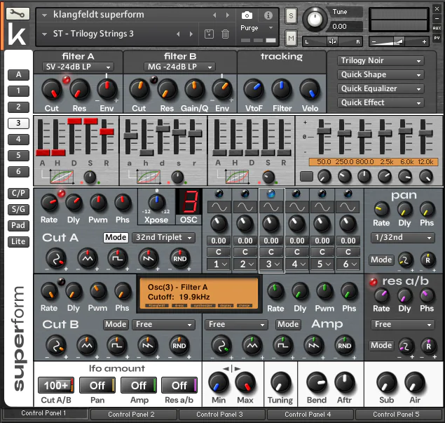 superform — Trilogy Noir colour scheme