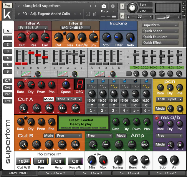 superform interface — superform colour scheme